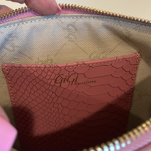 Gigi New York All In One Embossed Leather Clutch With Tassel Dark Pink/Mauve - Picture 8 of 15